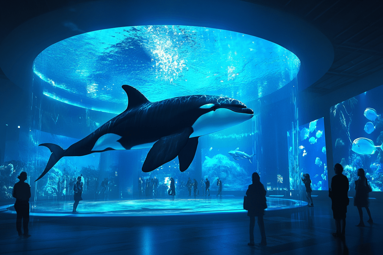 Orcas at seaworld